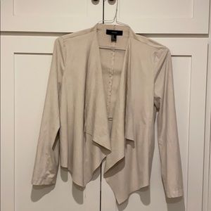 Blush faux suede open jacket